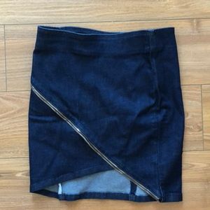 RTA denim zipper miniskirt